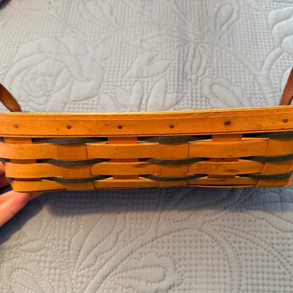 Longaberger Basket with Orange and Green Weave - Picture 2 of 6